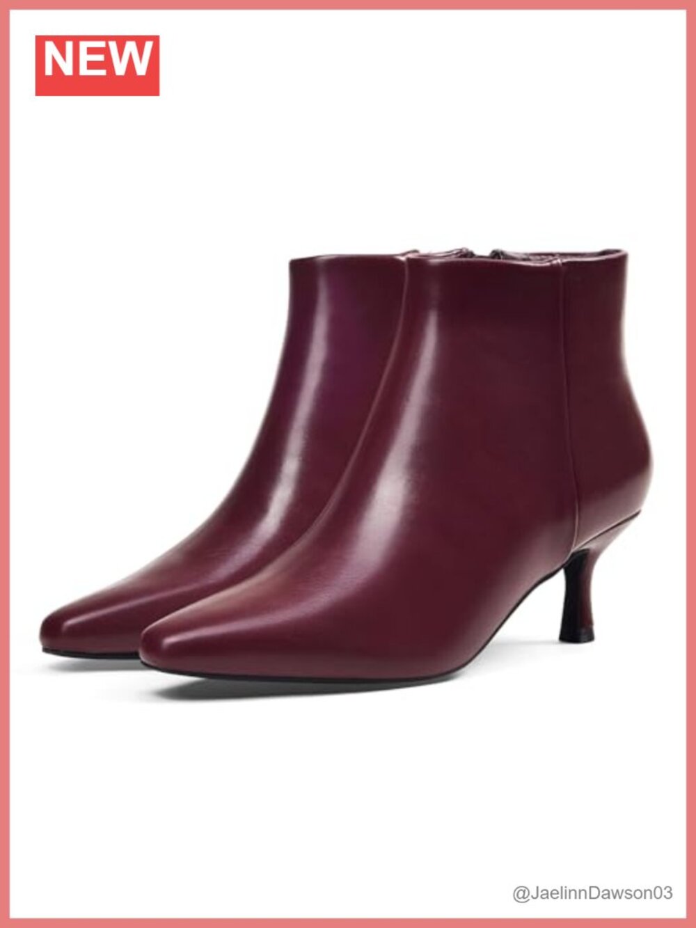 Women's Ankle Boots Kitten Heel PU Pointed Toe Side Zip Short Booties
